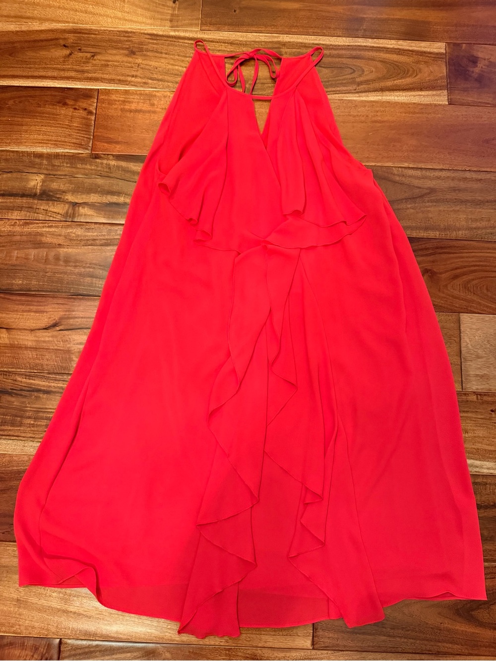 BCBGMaxAzria Red Ruffled Halter Mini Dress - Picture 6 of 12